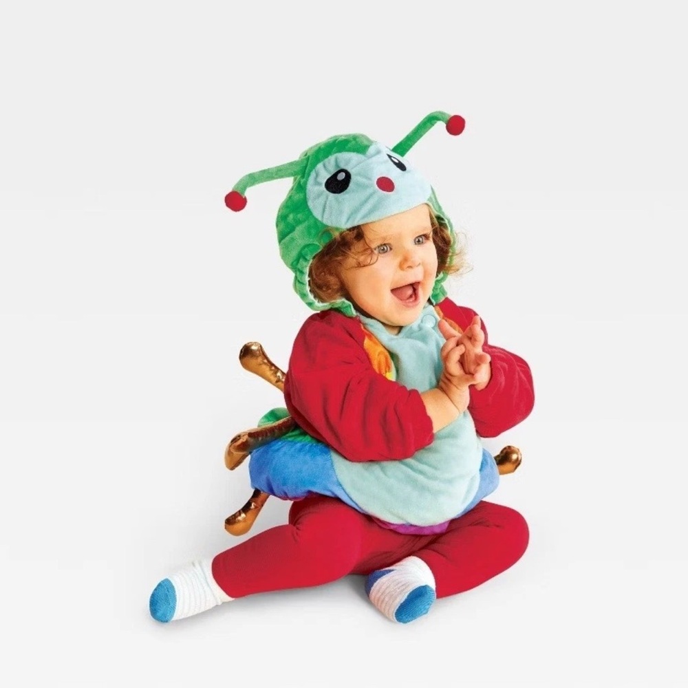 Plush Infant Caterpillar Hooded Pullover Halloween Costume Baby 0-6 Months